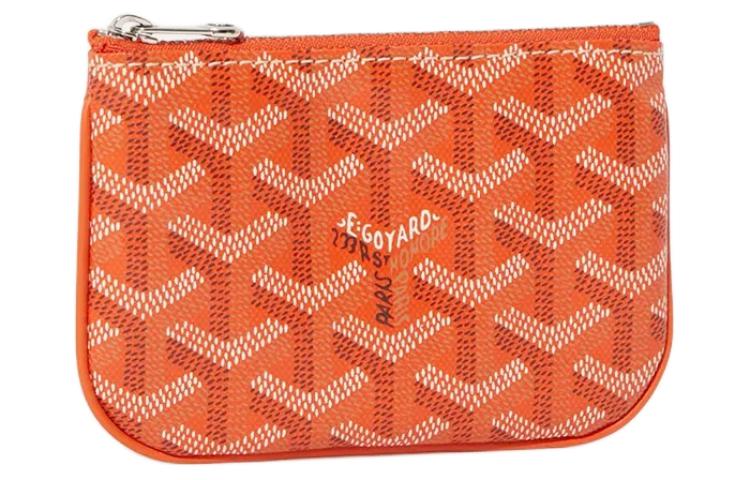 GOYARD Canvas Key Pouch Nano Unisex Orange