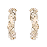CHANEL Hoop Earrings Women's Gold