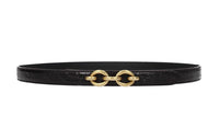 SAINT LAURENT Logo Identification Leather Belts Women's Brown