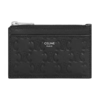 CELINE Leather Card Holder Men's Black
