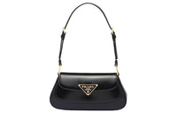 PRADA Leather Handbag Shoulder Bag Women's Black
