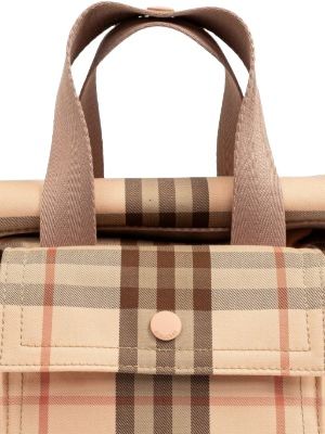 (WMNS) Burberry Check Printed Tote Bag 'Archive Beige' 8100227