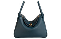 HERMES Lindy Clemence Bullock Leather Handbag, Shoulder Bag 26 Women's 7P Prussian Blue
