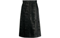 SAINT LAURENT Leather Long Skirts Women's Black