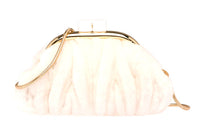 MIU MIU Shearling Handbag Shoulder Bags Women's White