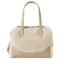 Loro Piana Calfskin Patchwork Leather Patchwork Cashmere Shoulder Bag Extra Small Women's Ivory