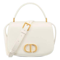 DIOR Calfskin Shoulder Bag Crossbody Bag Handbag Medium Size Women's Ecru