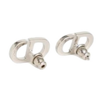 DIOR Metal Stud Earrings Women's White