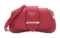 PRADA Sidonie Cow Leather Shoulder Bag Crossbody Bag Handbag Women's Red