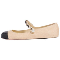 MIU MIU Flat Mary Jane Shoes Women's Black Umber