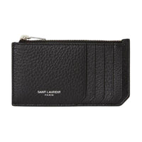 SAINT LAURENT Cow Leather Wallet Men's Black