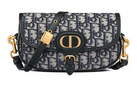 DIOR Bobby Fabric Crescent Bag, Shoulder Bag, Crossbody Bag Regular Women's Blue