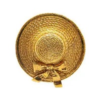CHANEL 20th Century Plated Straw Hat Costume Brooch