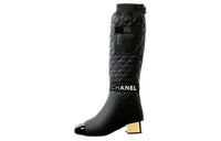 CHANEL Knee-high Boots Women's Black