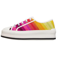 DIOR Miss Dior Low-Top Canvas Shoes Women's Pink Yellow