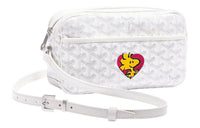 GOYARD Cap-Vert Canvas With Leather Camera Bag Shoulder Bag Crossbody Bag Small Size Unisex White/Red