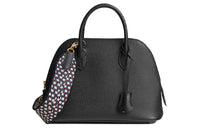HERMES Bolide Epsom Calfskin Bowling Bag, Handbag Women's Black/White