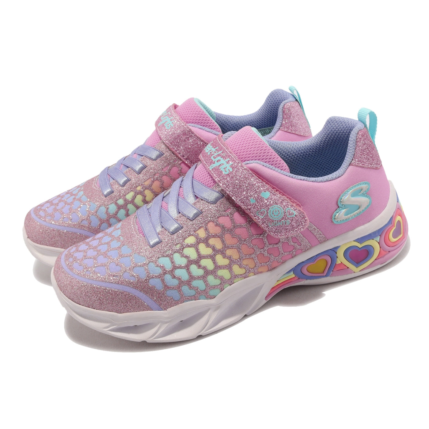 (PS) Skechers Sweetheart Lights 'Pink Multi' 302312-LPKMT