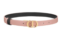 DIOR Double-Sided Solid Color Design Smooth Buckle Leather Belts Women's Pink -