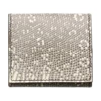 PRADA Smooth Finish Lizard Skin Coin Purse Men's Stone Gray