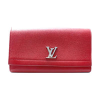 LOUIS VUITTON Calfskin Wallet Women's Ruby Color