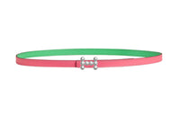 HERMES Leather Belts Women's Green/Pink