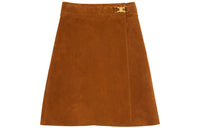 CELINE Leather Short Skirts Women's Brown