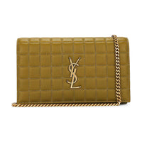 SAINT LAURENT CASSANDRE Leather Wallet Women's Green Olive