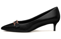 HERMES Blush 40 Slim Heel High Heels Women's Black