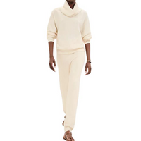 HERMES FW24 Knitted Sports Pants Women's Natural White
