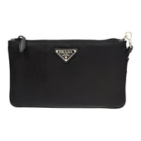PRADA Nylon Zip Closure Wrist Bag Clutch Unisex Black
