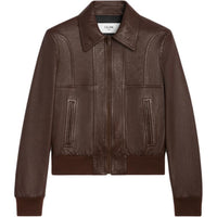 CELINE Leather Jacket Women's Umber