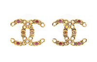 CHANEL Metal Earrings Women's Gold