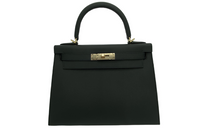 HERMES Epsom Leather Kelly Bag Handbags Women's Noir Black