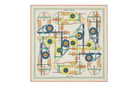 HERMES Silk Scarves Women's White Yellow