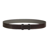 HERMES Calfskin Leather Belts Men's Dark Brown Width 3.2CM