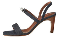HERMES Glamour Strap Sandals 7.5cm Women's Blue