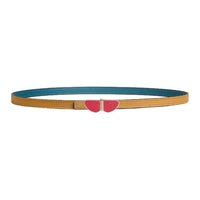 HERMES Calfskin Leather Belts Women's Brown Width 1.3CM