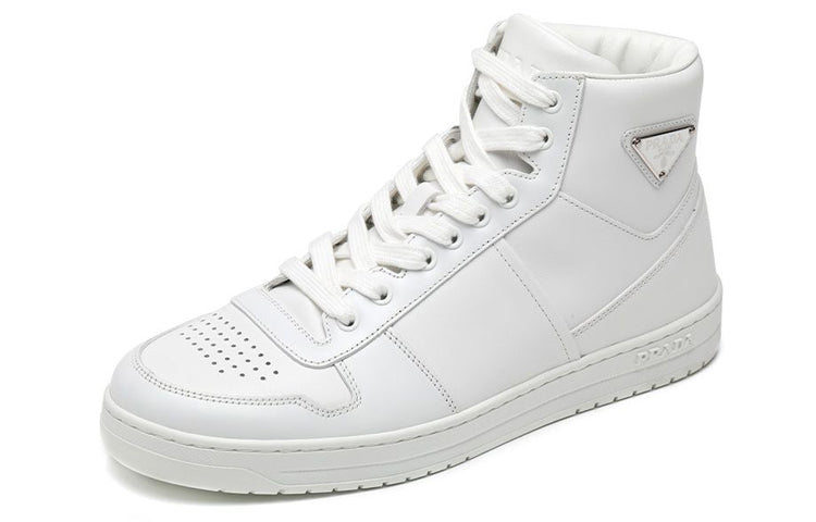 PRADA Abrasion Resistant High Top Skateboard Shoes Men's White
