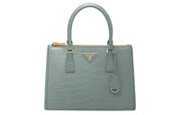 PRADA Galleria Killer Bag Crocodile Leather One Shoulder Crossbody Portable Medium Size Women's Very Peri