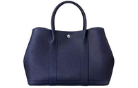 HERMES Garden Party Cow Leather Garden Handbag 36 Unisex Midnight Blue