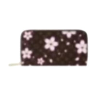 LOUIS VUITTON X Takashi Murakami Zippy Wallet Sakura Brown