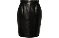 SAINT LAURENT SS24 Leather Short Skirts Women's Black