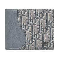 DIOR Grained Calfskin Wallet Men's Dark Gray