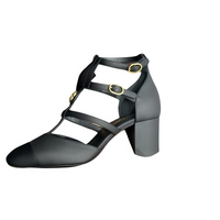 CHANEL Chunky Heel High Heels Women's Black
