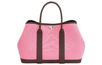 HERMES Garden Party Two-Tone Cow Leather Handbag Women's Pink/Brown