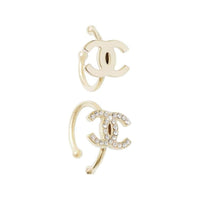 CHANEL Metal Rhinestone Rings Women's Gold
