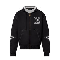 LOUIS VUITTON Graphic Intarsia Zipped Cotton Hoodie