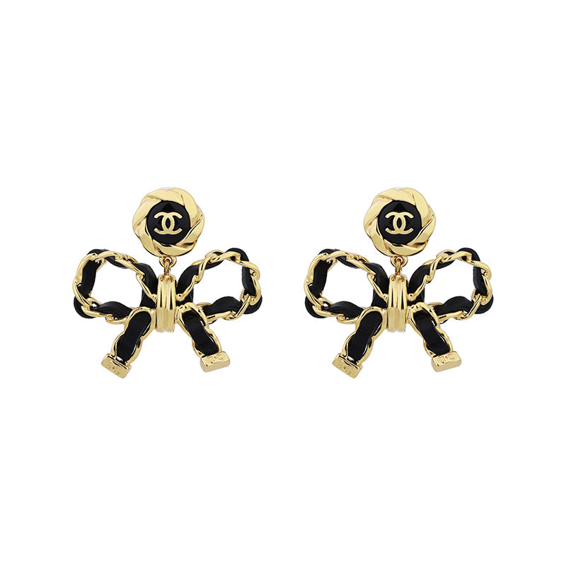 CHANEL Earrings Women's Black