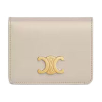 CELINE Triomphe Calfskin Wallet Women's Ivory White